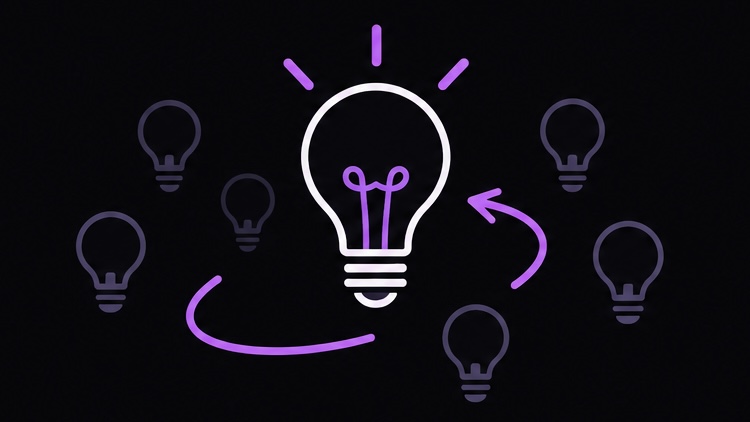 A bright idea standing out among other ideas